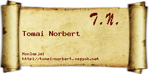 Tomai Norbert névjegykártya